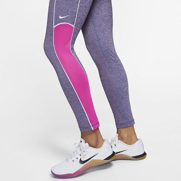 Nike Pro Intertwist Women's Mesh Leggings Blue Pink Compression Pants CJ3660-424 - Picture 7 of 7